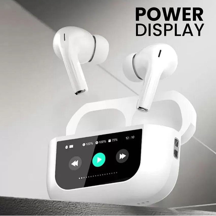 A9 Pro Touch Screen Airpods Pro - ANC Wireless Earbuds With Bluetooth 5.0, LCD Display, Super Bass And Pop-Up Feature