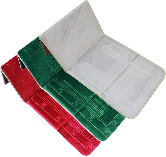 NIDONE Islamic Prayer Rugs Prayer Rug, Padded Prayer Mat, 22X43'' Travel Foldable Prayer Mat With Back Rest ＆ Carrying Handle, Cushioned Islamic Prayer Rugs For Salah Ramadan Eid Gifts Dark Green