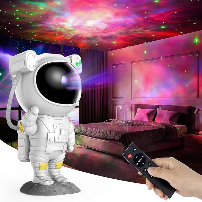 Astronaut Space Buddy Star Projector - Galaxy Projector Night Light with Remote, 360°Adjustable and Timer, Space Buddy Projector, for Bedroom, Game Room, Party etc.