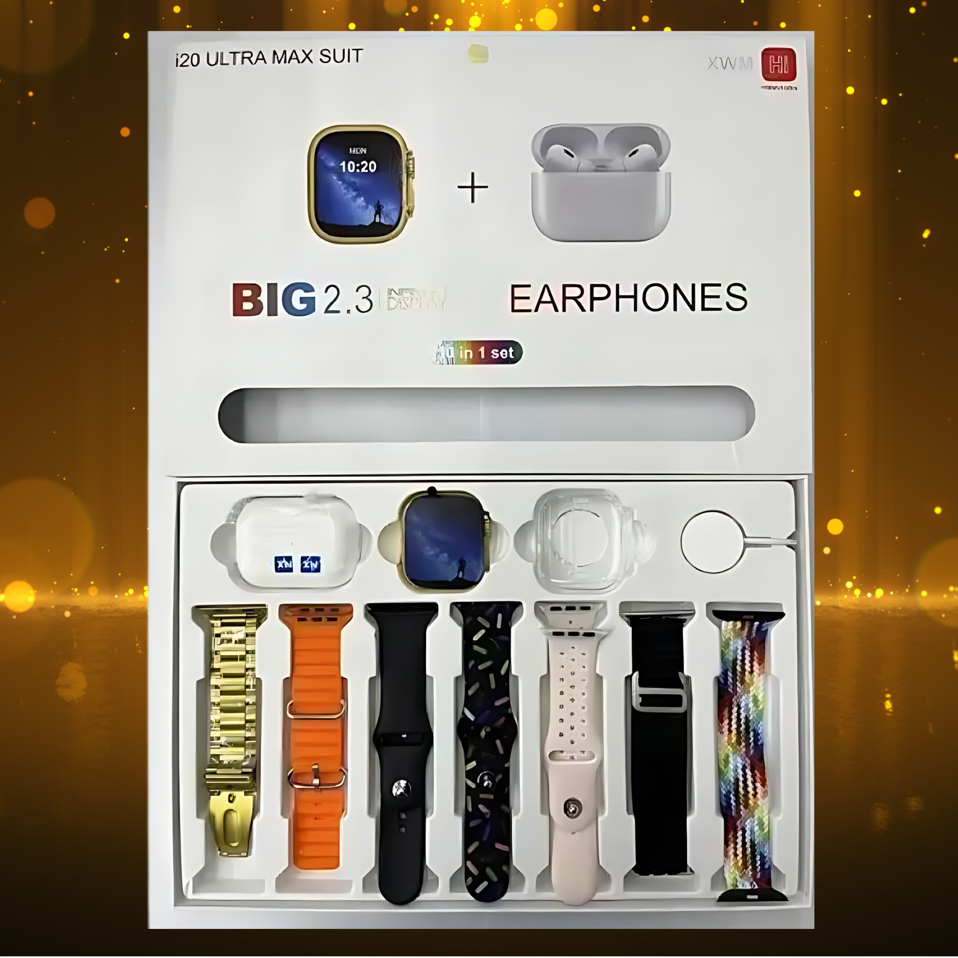 Smart Watches I20 Ultra Max Suit Watch + 7 Straps + Airpods Pro 2 ,Ultra 7 in 1 Strap Smart watch