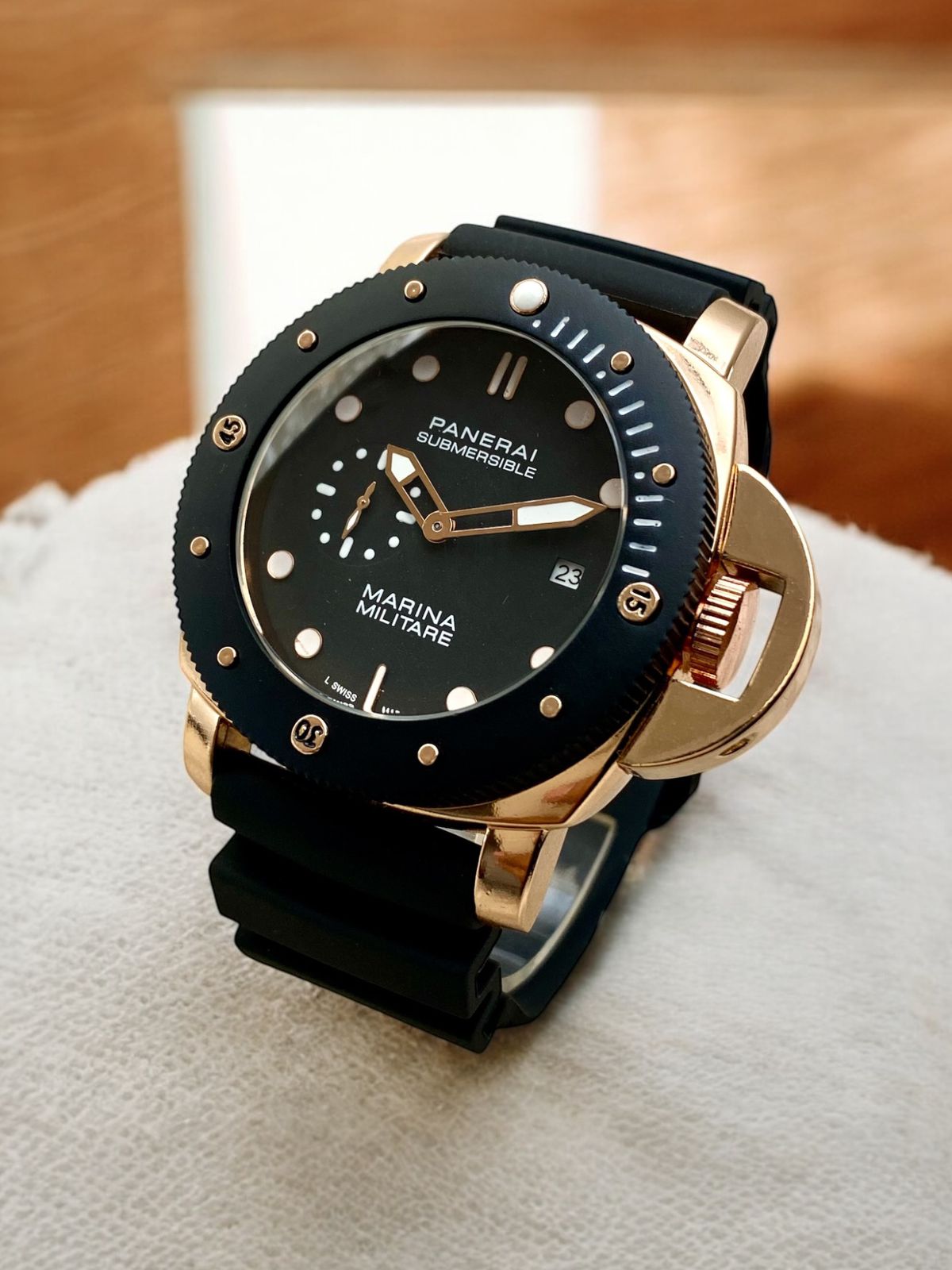 Luminor panerai Watch for men Side second  Bazzle movement Pvc rubber strap